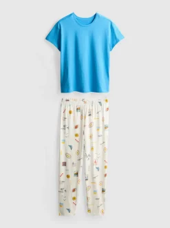 Pijama con camiseta de algodón