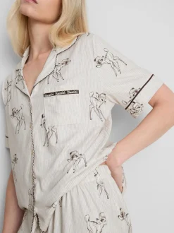 Pijama corto boyfriend a rayas de Bambi de Disney