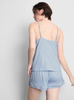 Pijama corto con camiseta de tirantes a rayas