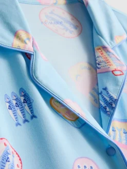 Pijama corto de corte boyfriend estampado