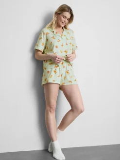 Pijama corto de corte boyfriend estampado