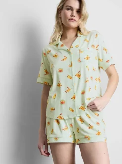 Pijama corto de corte boyfriend estampado