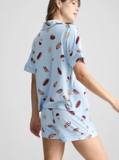 Pijama corto de corte boyfriend estampado