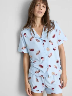 Pijama corto de corte boyfriend estampado