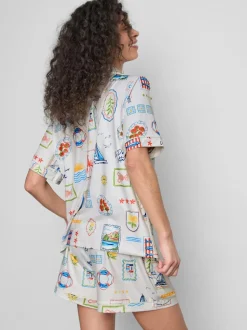 Pijama corto de corte boyfriend