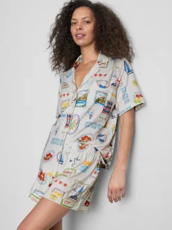 Pijama corto de corte boyfriend