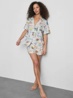 Pijama corto de corte boyfriend