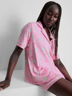 Pijama corto de corte boyfriend estampado