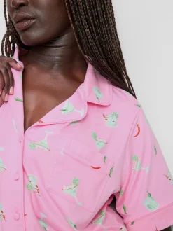 Pijama corto de corte boyfriend estampado