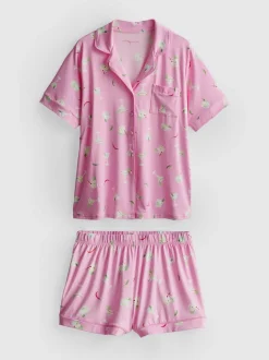 Pijama corto de corte boyfriend estampado