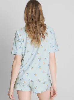 Pijama corto de corte boyfriend estampado