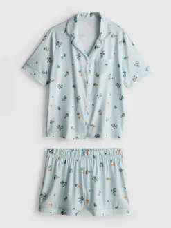 Pijama corto de corte boyfriend estampado