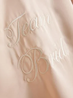 Pijama corto de satén con camisa Team Bride