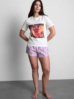 Pijama corto estampado de El espantatiburones