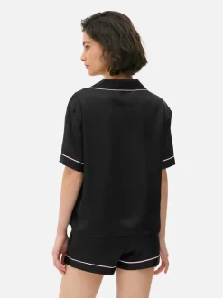 Pijama corto tipo boyfriend de satén