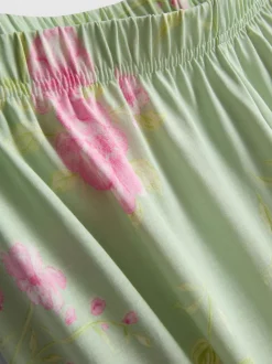 Pijama de manga corta estampado de algodón
