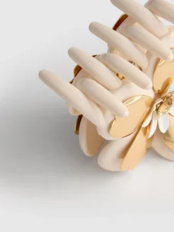 Pinza para el pelo en forma de flor con adornos