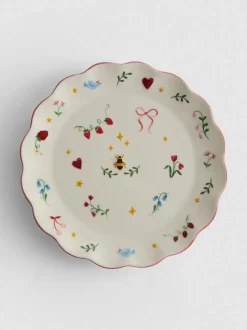 Plato auxiliar con diseño floral