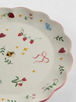 Plato auxiliar con diseño floral