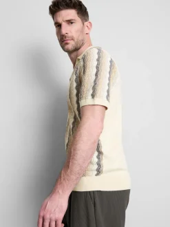 Polo de punto a rayas texturizado