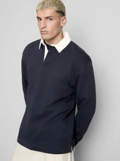Polo de rugby con alto porcentaje de algodón