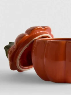 Ramequín para sopa con forma de calabaza de cerámica