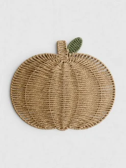 Salvamanteles individual tejido en forma de calabaza
