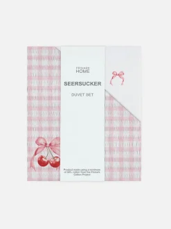 Set de funda nórdica a cuadros vichy con cerezas