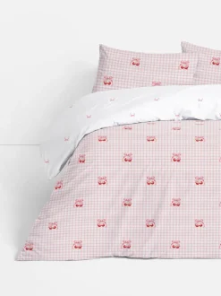 Set de funda nórdica a cuadros vichy con cerezas