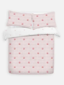 Set de funda nórdica a cuadros vichy con cerezas