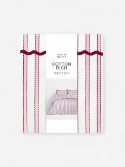 Set de funda nórdica a rayas en zigzag con algodón