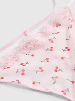 Set de lencería con picardías en malla estampada
