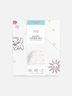 Set de ropa de cama king con motivos de gatos