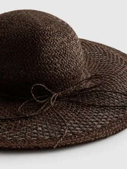 Sombrero tejido flexible de ala ancha