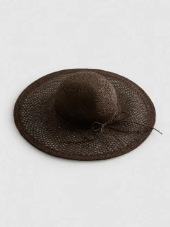Sombrero tejido flexible de ala ancha
