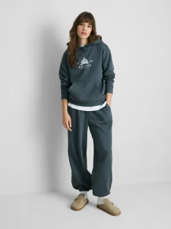 Sudadera con capucha estampada en mezcla de algodón