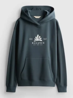 Sudadera con capucha estampada en mezcla de algodón