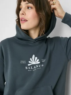 Sudadera con capucha estampada en mezcla de algodón