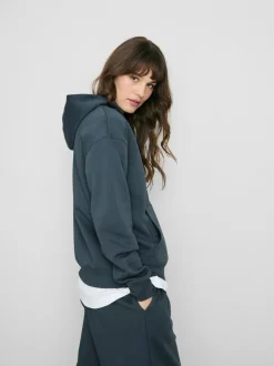Sudadera con capucha estampada en mezcla de algodón