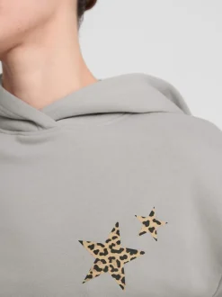 Sudadera con capucha estampada en mezcla de algodón