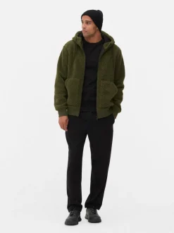 Sudadera con capucha y cremallera de borreguito