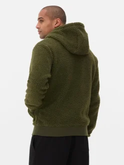Sudadera con capucha y cremallera de borreguito