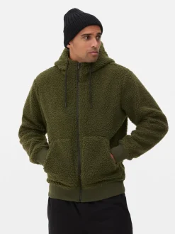 Sudadera con capucha y cremallera de borreguito