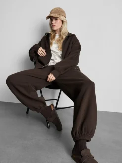 Sudadera con capucha y cremallera con algodón