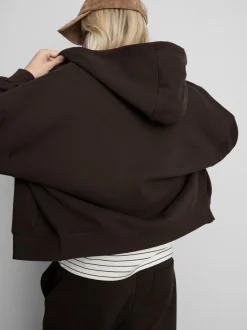 Sudadera con capucha y cremallera con algodón
