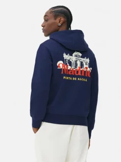 Sudadera con capucha y estampado gráfico «Madrid»