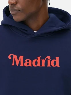 Sudadera con capucha y estampado gráfico «Madrid»