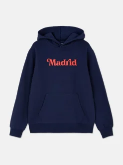 Sudadera con capucha y estampado gráfico «Madrid»