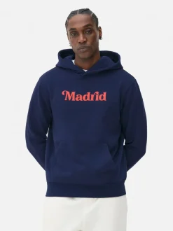 Sudadera con capucha y estampado gráfico «Madrid»