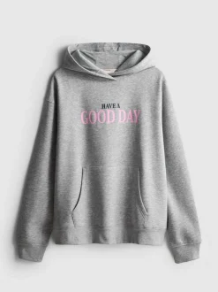 Sudadera con capucha y gráfico en mezcla de algodón
